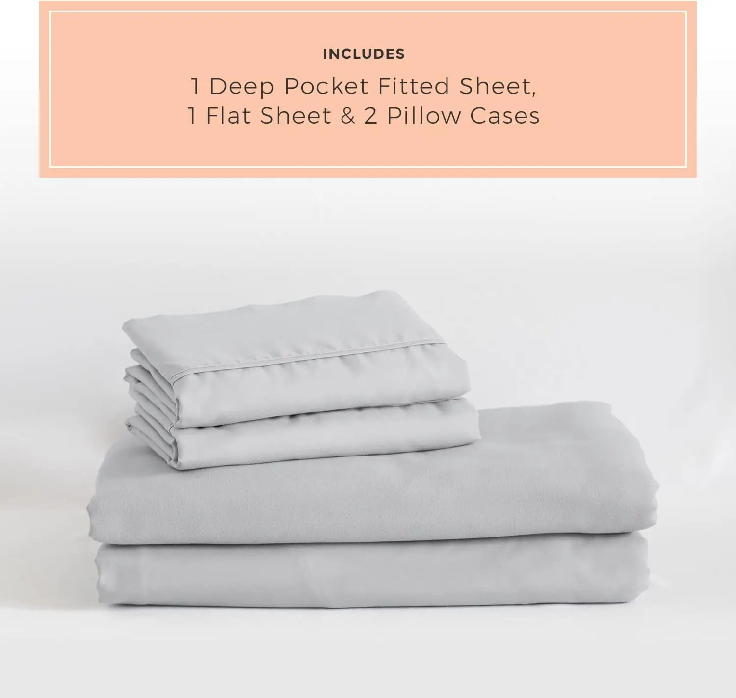 Brushed Silver Sheet Set Level of Softness - Extra Soft Cooling Sheets for Hot Sleepers and Night Sweats - Regular King Size