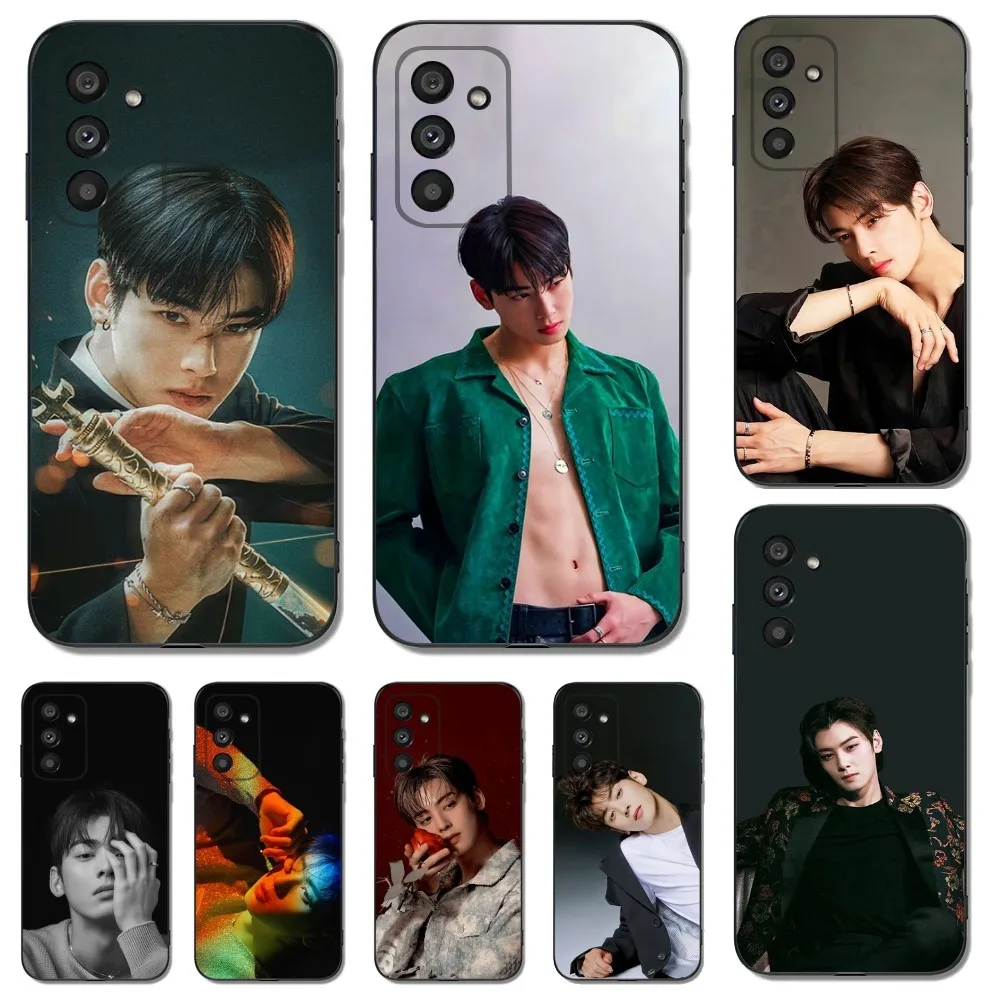 Kpop Cha EunWoo Phone Case for SamsungS23,S22,S21,S20 Ultra Pro S10,S30Plus,20 Ultra Black Cover