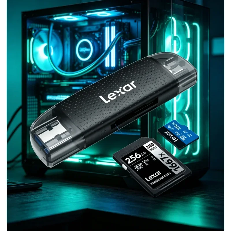 USB 3.2 Dual‑Slot Memory Card Reader Pocket‑Size Adapter For SD MicroSD TF Card Digital Camera Notebook File Backup