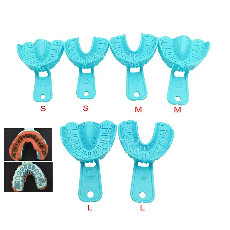 

6Pcs Dental Impression Trays Teeth Holder Plastic Orthodontic Trays Autoclave Dentist Tools