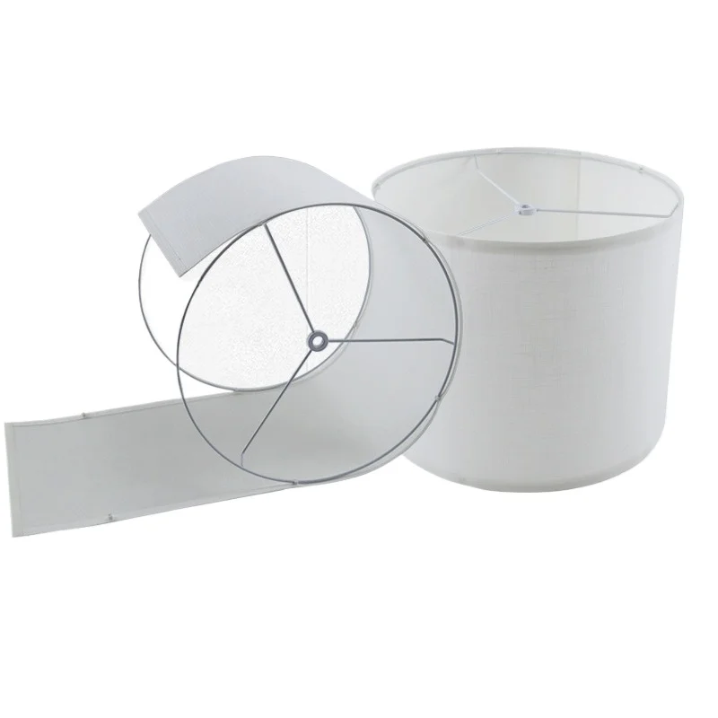 

11.8inch Premium Drum Lamp shades Medium Fabric White Line Lampshades for Table Lamps Floor Lamps wall lamp decoration DIY