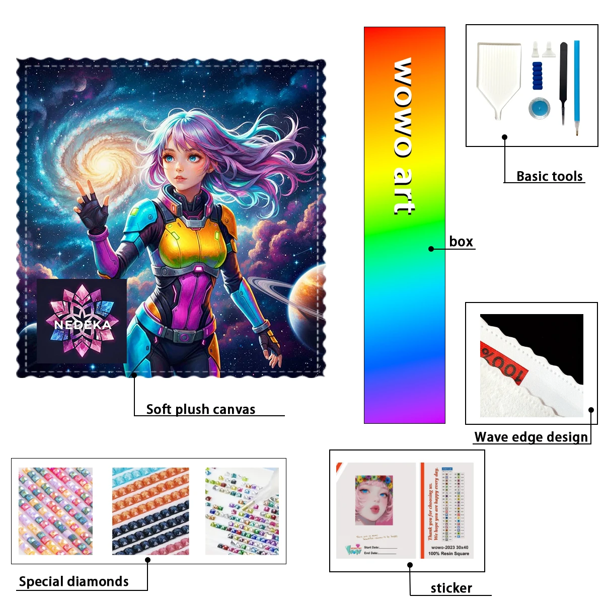 

【NEDEKA_ Diamond Art】Colorful Supergirl AB Rhinestone FD Rhinestone Perfect Resin Diamond