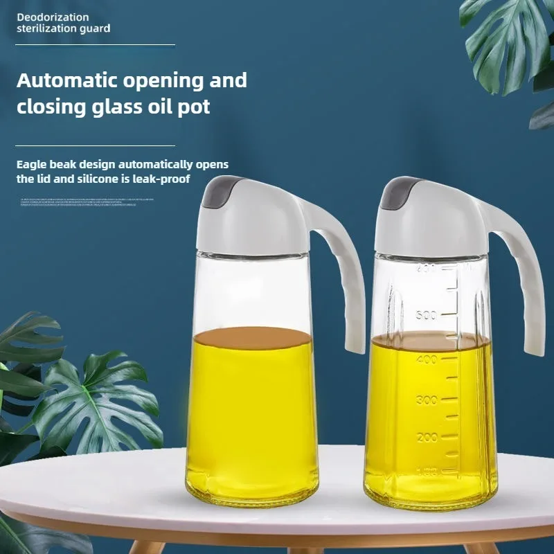 

Glass Olive Oil Bottle Oil Dispenser Pot Leakproof Sauce Vinegar Bottle Gravy Boat Oil Pourer Bottle for Cooking Honey Dispenser