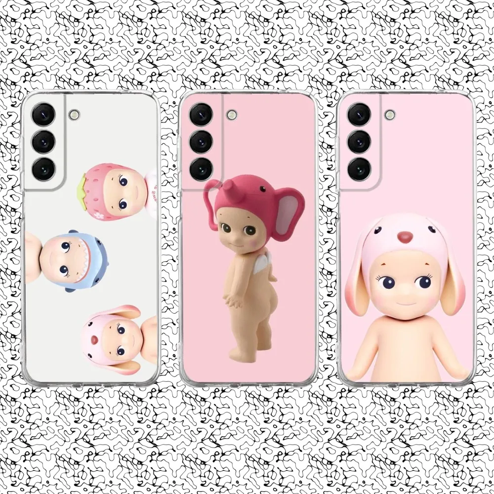 

Cute S-Sonny Angel Phone Case Silicone For Samsung S30,S23,21,22,20 Ultra,S20 FE lite,S10,9,PIus Note20ultra Cover Clear