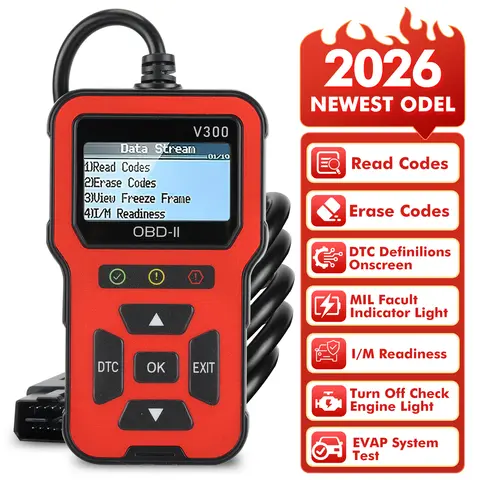 V300 OBD Scanner Car Diagnostic Tool with Color Screen Auto Scanner for Cars Code Reader Check Engine Light Fix OBD2 Scanner