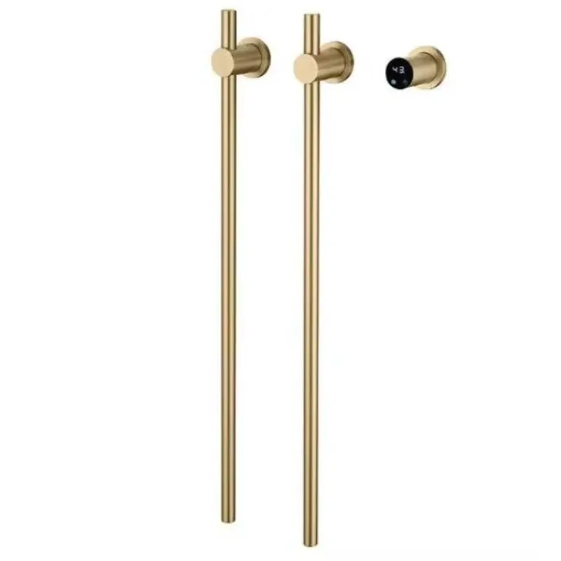 Wall Mount Brushed Gold Concealed Vertical Electric Towel Rack Intelligent Timing Electric Towel Rack Shelf Heating Towel Warmer
