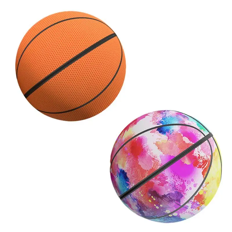 

Quiet Dribble Indoor Basketball 7 Inches Indoor Basketball Game Removable Cover High Elasticity Zippered Quiet Basketball