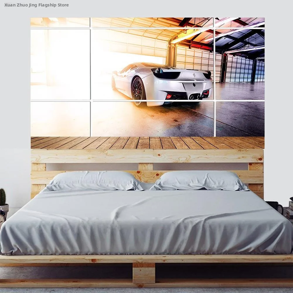 

Creative Wall Stickers 3D Window Landscape Super Sports Car Bed Head Sticker Personalized Family Decor Wallpaper Murals