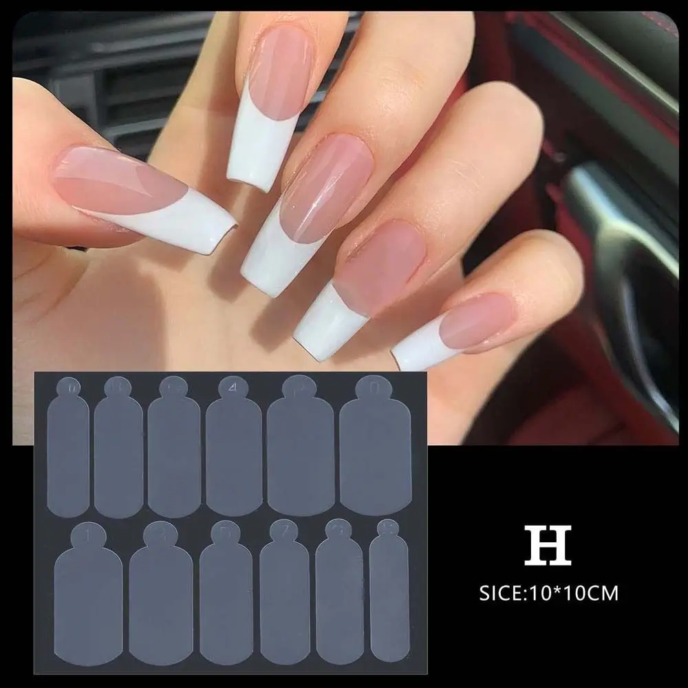 Nageldecoratie Nagelvormsticker Valse tips Manicureaccessoires Siliconen nagels Schimmelpad Franse lijn Nagelstickers