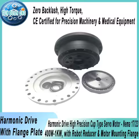 Harmonic Drive High Precision Cup Type Servo Motor - Nema 17/23, 400W-1KW, with Robot Reducer &amp; Motor Mounting Flange