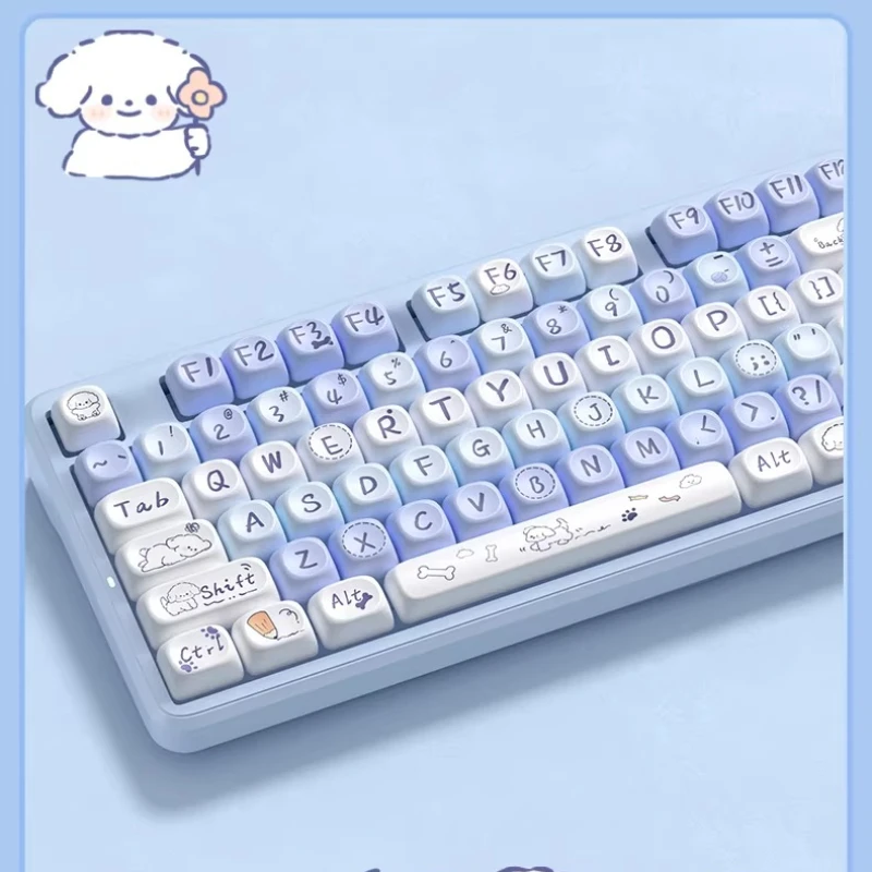 

Cloud Woof Themed Keycaps Set Pbt Sublimation MOA Profile Keycaps Compatible with 68/75/87/98/104 DIY Custom Typing Peripheral