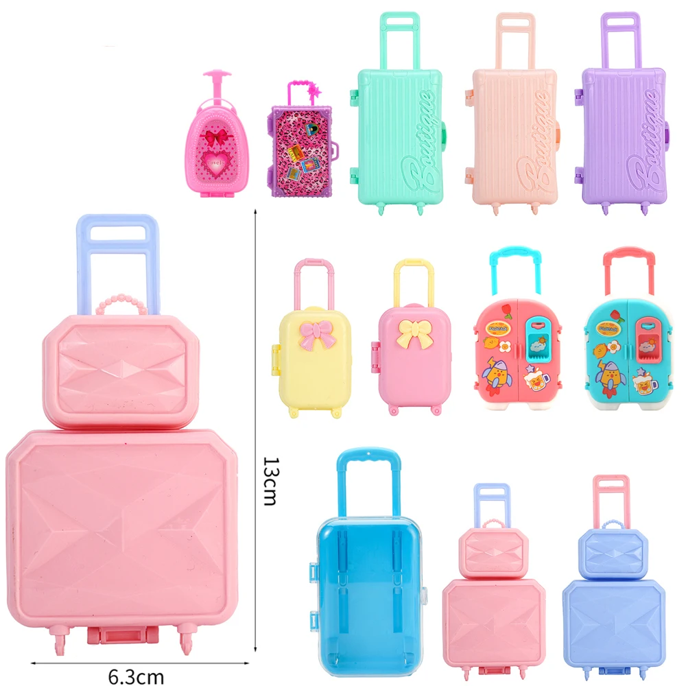 NK Travel Suitcase Trolley Case  For Barbie Clothes Earrings Bracelets 1/6 Dolls Accessories Doll Shoes Miniature Items TOY JJ