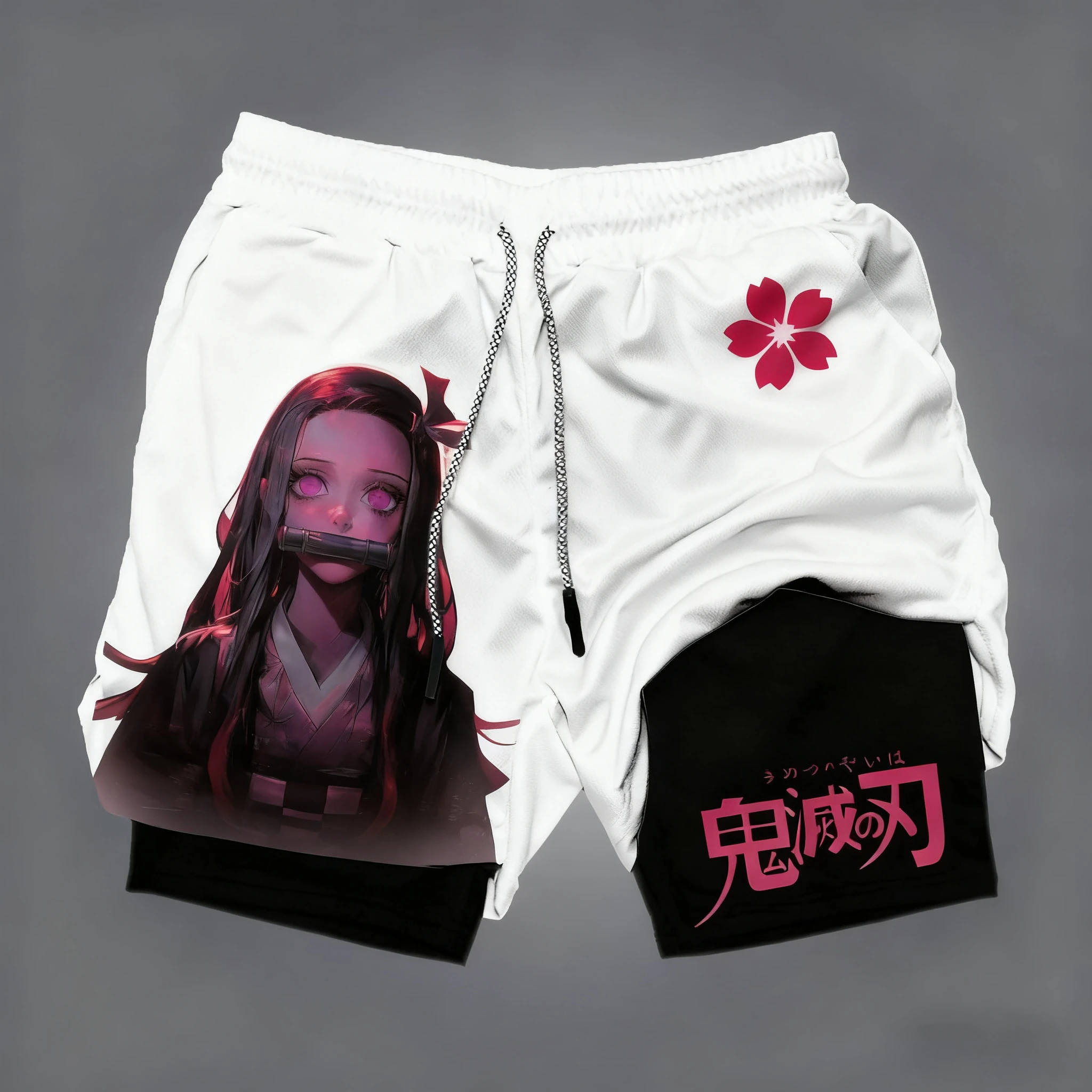

Demon Slayer Anime Peripheral Printed Double-layer Shorts, American Summer Fitness Men's Loose and Fashionable Shorts