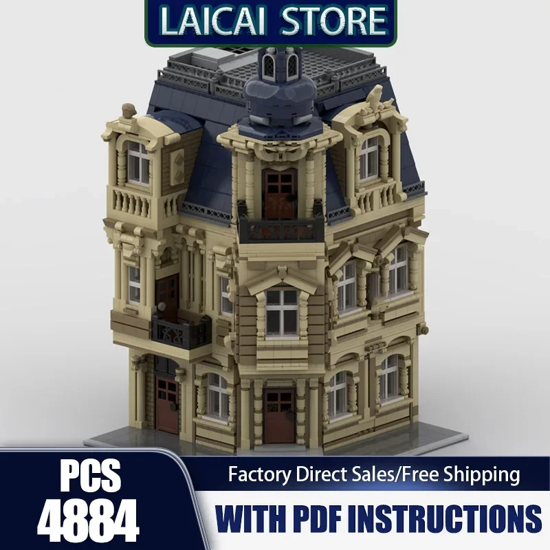 City Building Model Moc Building Blocks Beaux-Arts Modular Building Model Technology Bricks DIY Assembly Holiday Toy Gifts