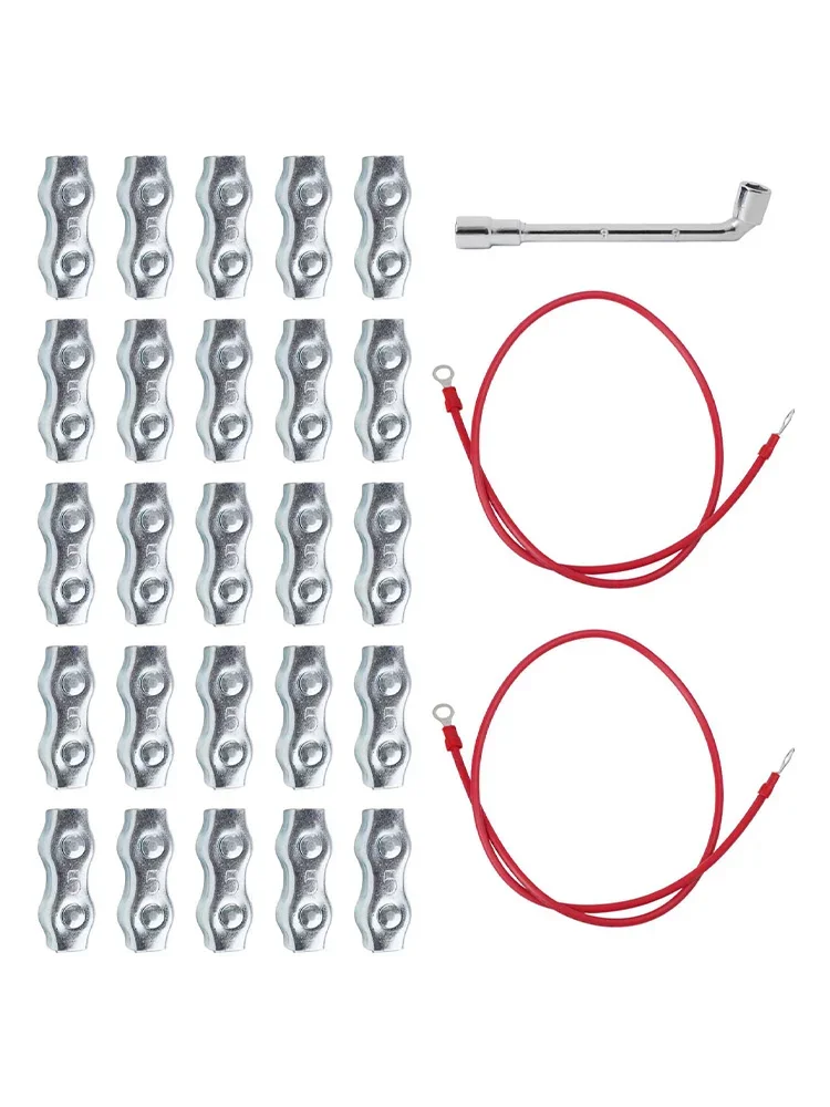 For electric Fence Installation Kit 25 PE Rope Connectors with Silicone Copper Wires for Reliable and Secure Fencing