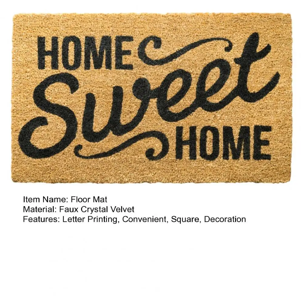 60*40cmv Floor Mat Anti-Slip Door Mat Letter Printing Entry Door Carpet Coir Doormat Gifts For Outdoor Indoor Guesthouse Decor
