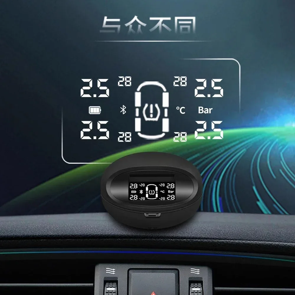 자동차 타이어 압력 모니터, 외부 타이어 압력 센서, 내장형 무선 블루투스 범용 고정밀 타이어 압력 모니터링 시스템