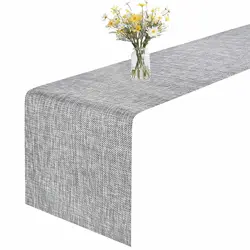 Heat-Resistant Woven Vinyl Long Tabletop, Non-Slip Washable PVC Table Runners, Easy to Clean Plastic Dresser Cover, Decor
