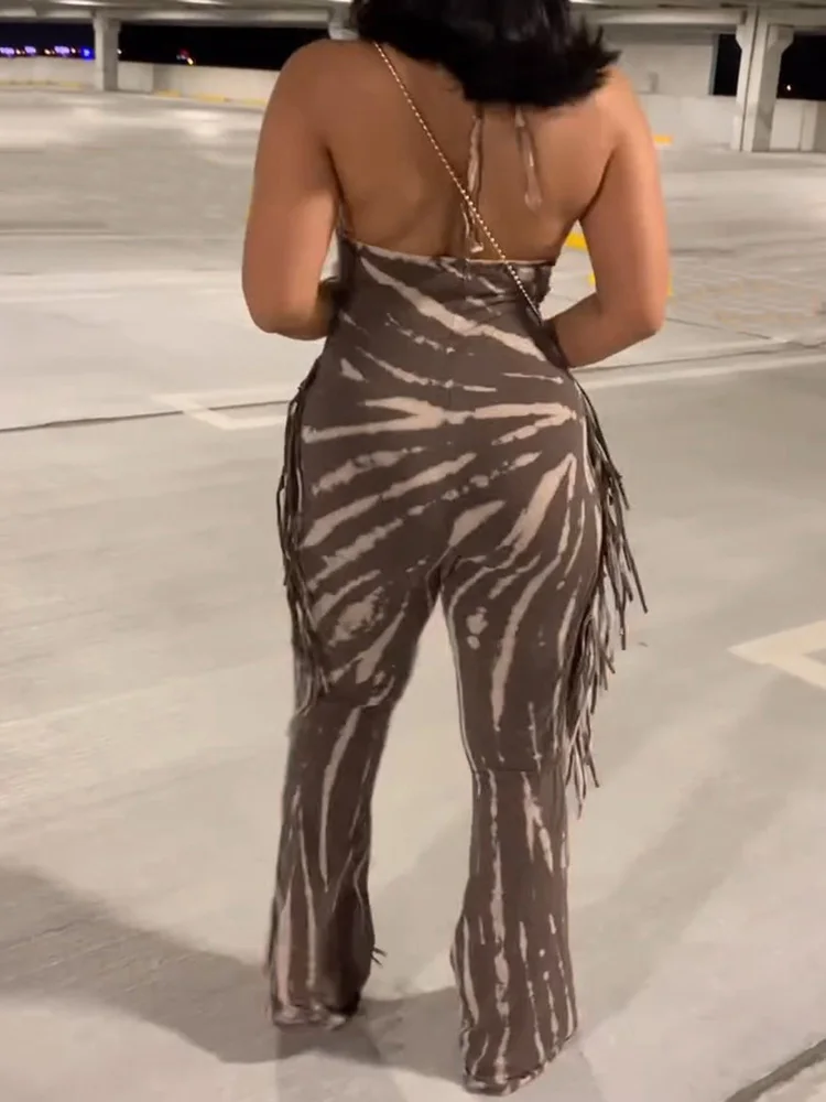 Women Summer Halter Lace-Up Jumpsuits, Sleeveless Elegant Fashion Chic Bodysuits, 2025 Backless Holiday Simple Ladies Playsuits