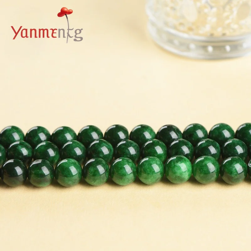 

7A Dyed Color Green Chalcedony Beads Natural Round Loose Beads,4 6 8 10 12 14mm For Jewelry Making DIY Bracelet Accessories