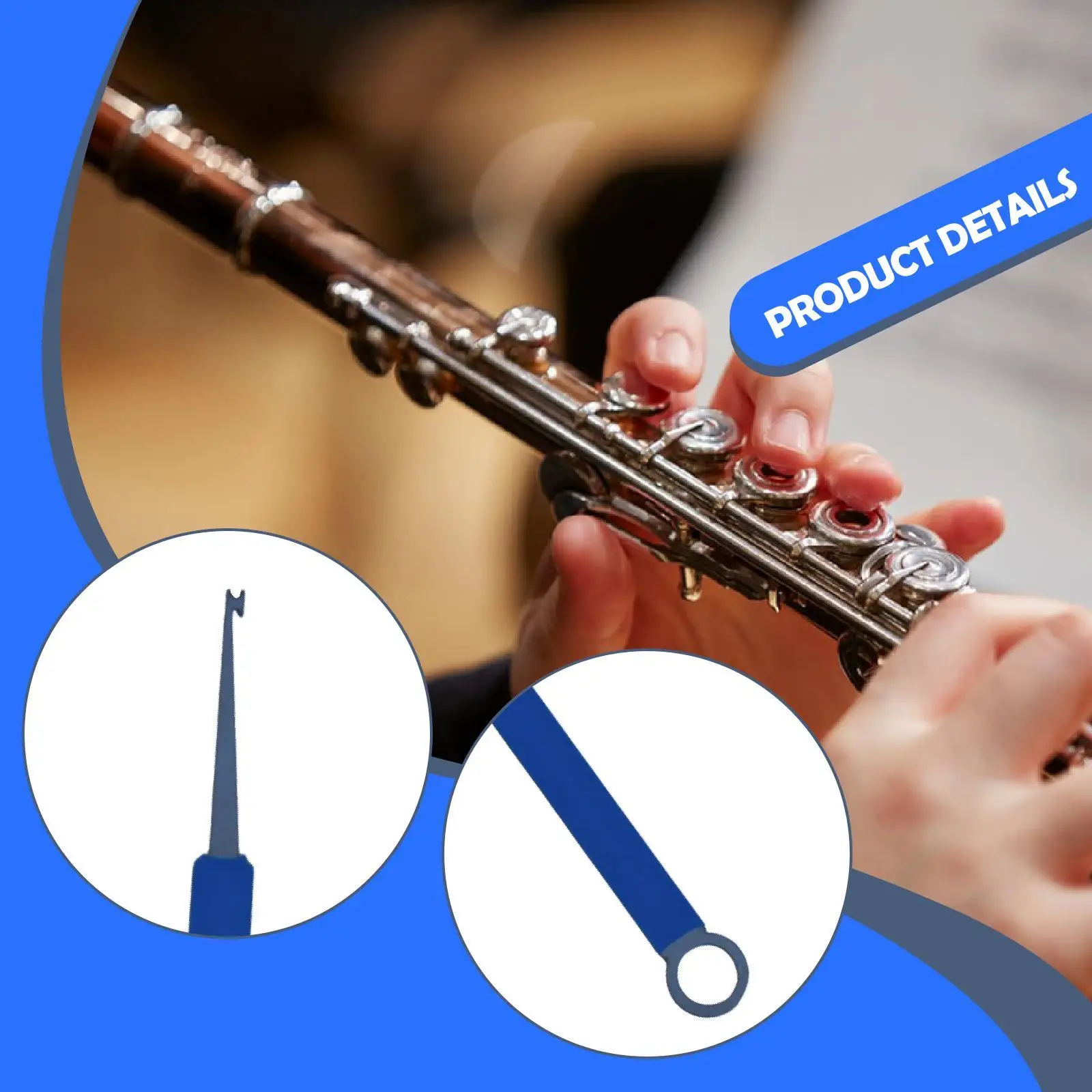 Strumento di riparazione per strumenti a fiato Impugnatura comoda Gancio a molla per manutenzione compatto antiscivolo in acciaio inossidabile per sassofoni per flauto