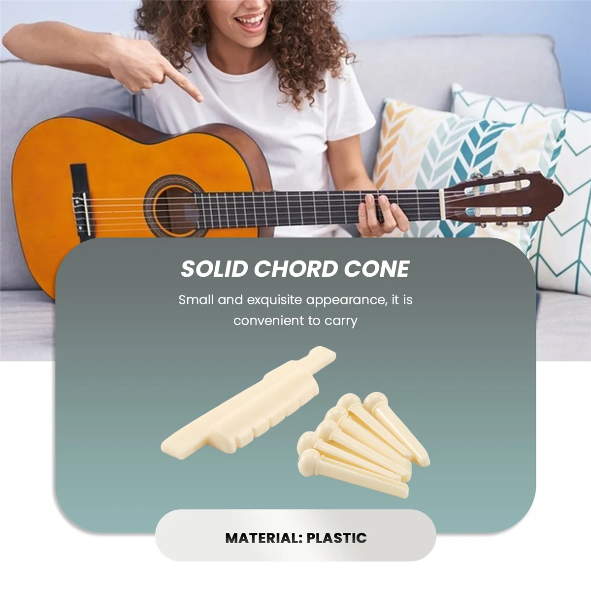 A03V 6 Bridge Pins + saddle + bridge saddle Bone / Bone Acoustic Guitar white