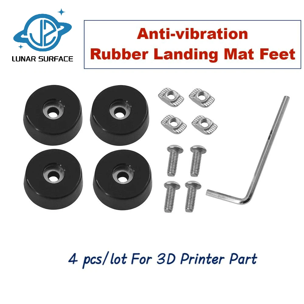 

LS-3D Printer Parts Anti-vibration Rubber Landing Mat Feet For Lab X1 P1P Ender 3 CR10 3D Printer Antivibration Feet 1/2Set ﻿