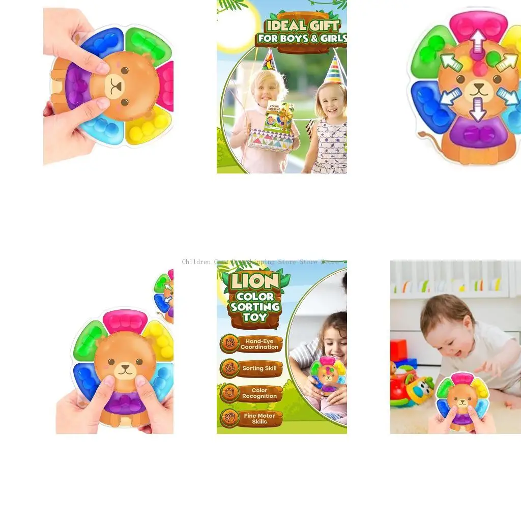 Les lions arc-en-ciel façonnent jouet des couleurs sensorielles pour les enfants réduction l'anxiété parent