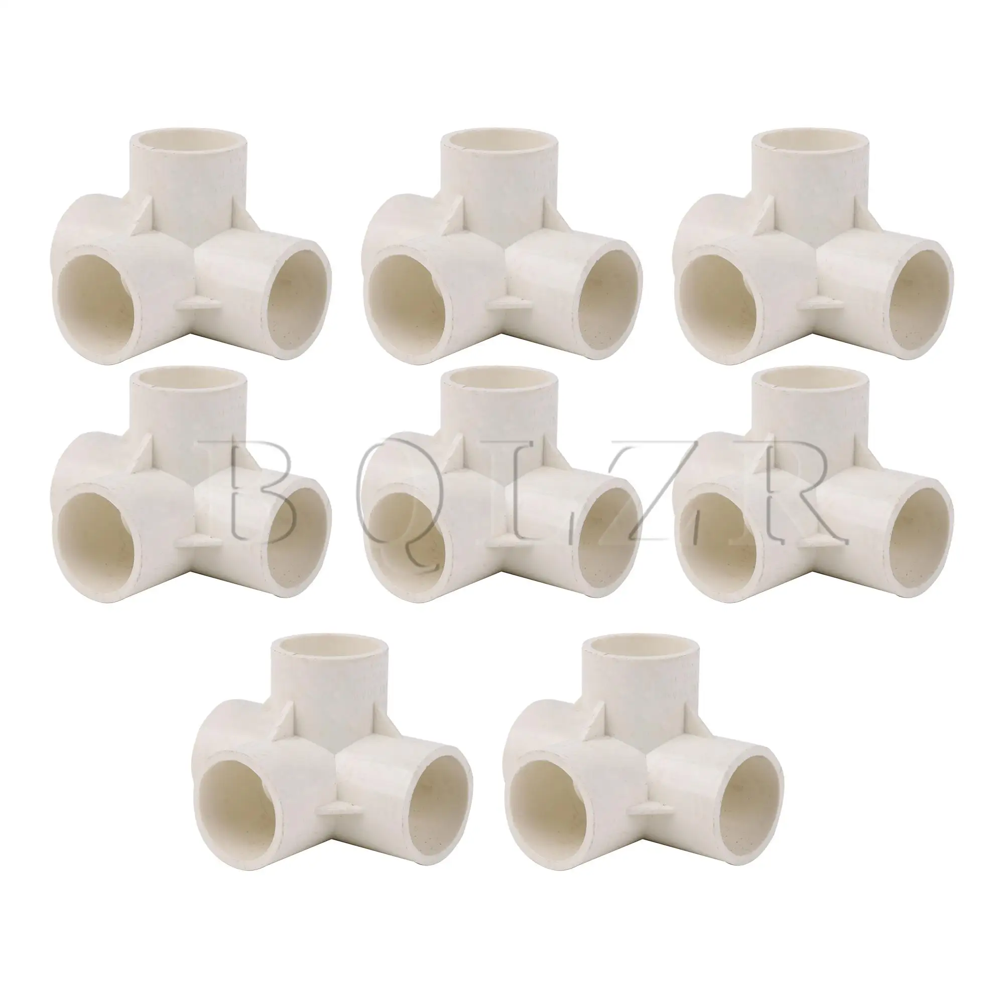 BQLZR 8 Pcs 4 Way Elbow Connector Plastic 1 Inch Right Angle for Furniture