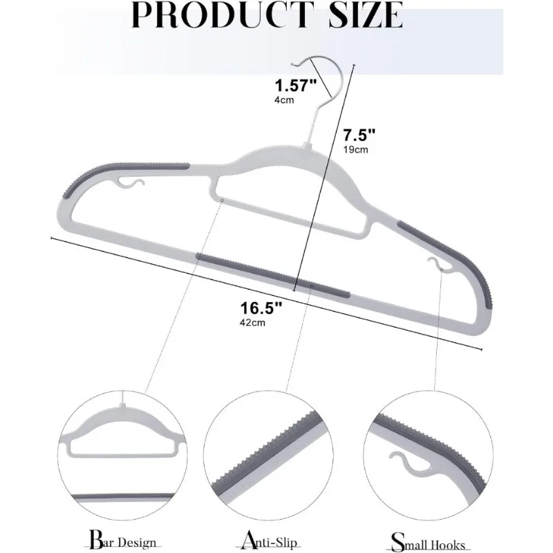 Imagem -05 - Cabides de Plástico Antiderrapante Cabides Pesados com Gancho Giratório de 360 ° Cabides 50 Pack