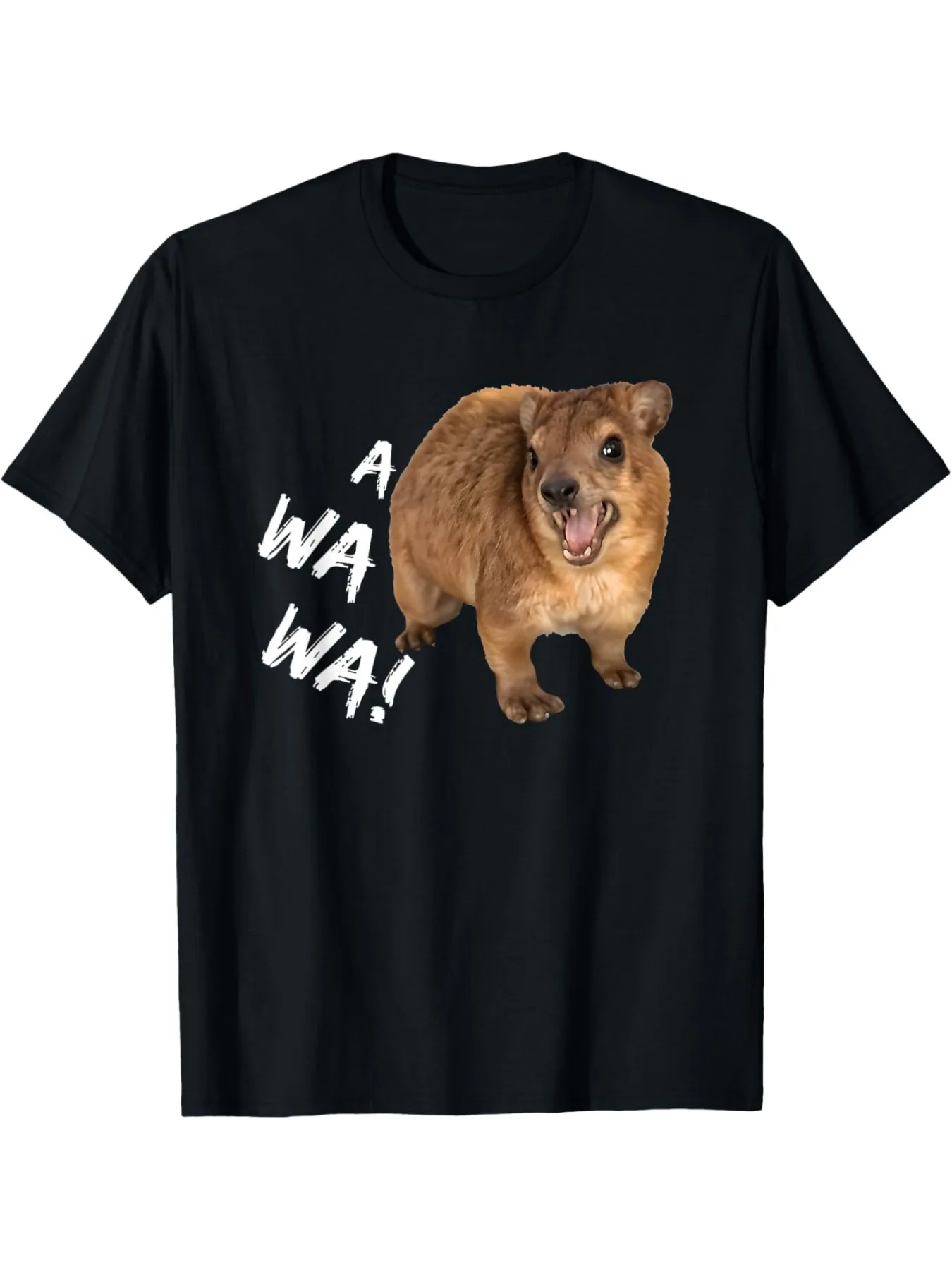 Awawa! Angry Screaming Hyrax Meme T-Shirt, Fashion Cotton Tops for Men Short Sleeves, Street Style Short T-Shirts, Comfortable f