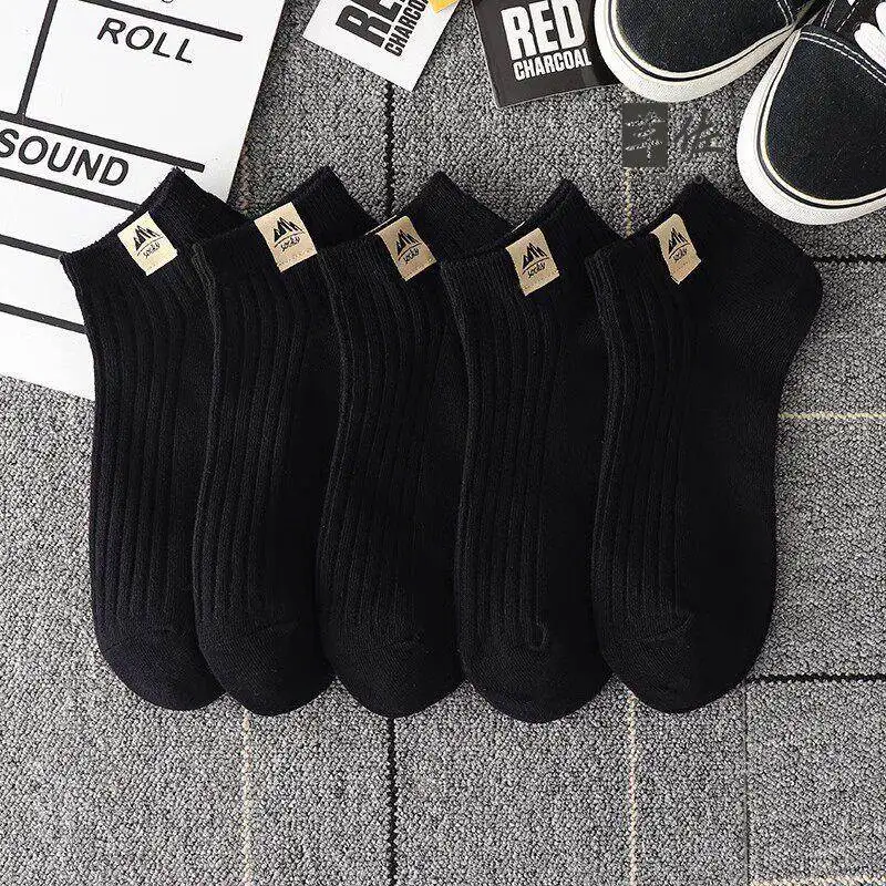 Men's Summer Thin Short Socks Anti-Odor Sweat Absorbent Cotton Boat Socks Trendy Versatile White Sports Socks Luxury Style