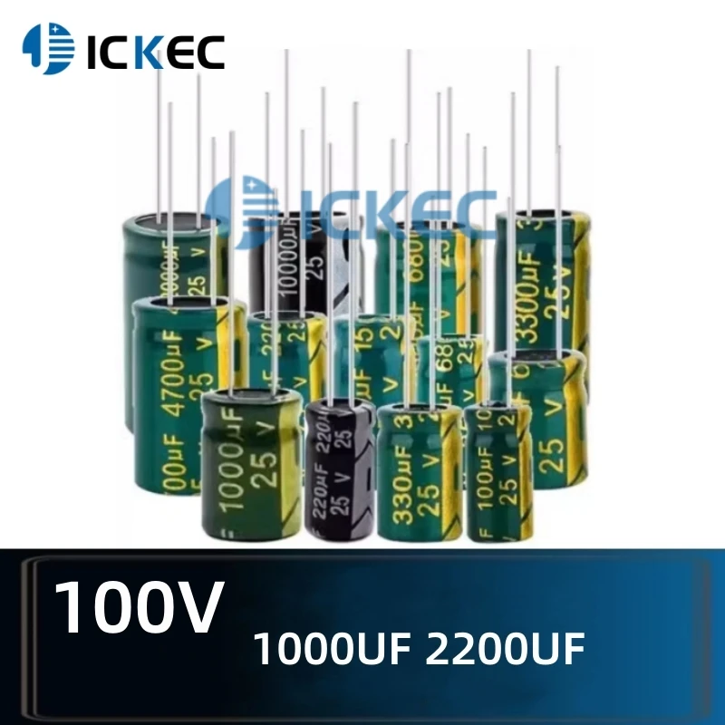 

Leaded Inline Electrolytic Capacitors 100V 2.2UF 10UF 22UF 33UF 47UF 68UF 100UF 150UF 2200UF 330UF 470UF 680UF 1000UF 2200UF