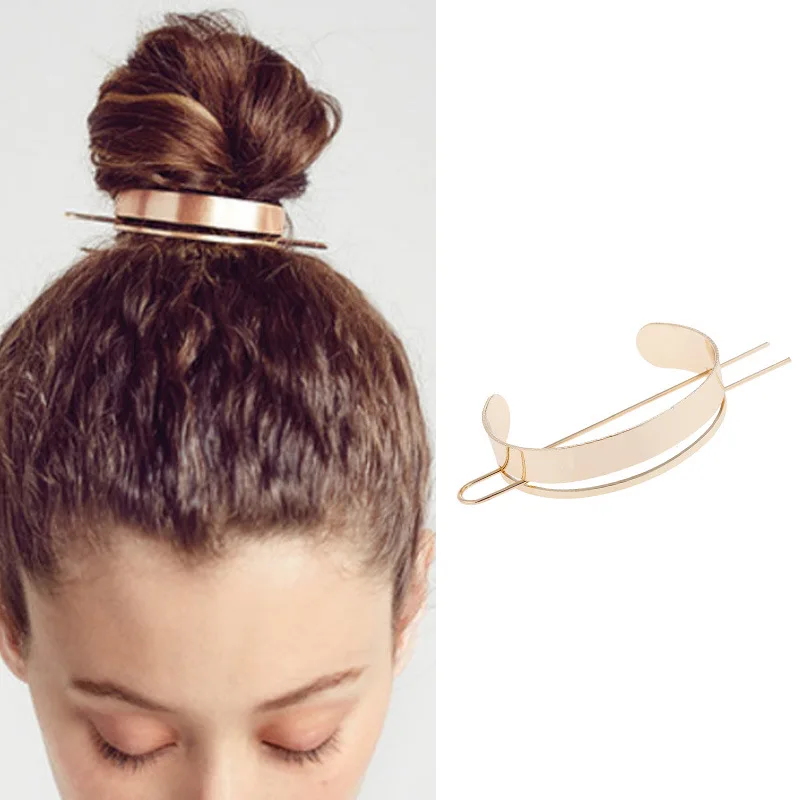 Fashion Hair Stick Minimalist Hair Accessories C Shaped Bun Holder Cage Hair Pins for Women Hairwear Jewelry H056