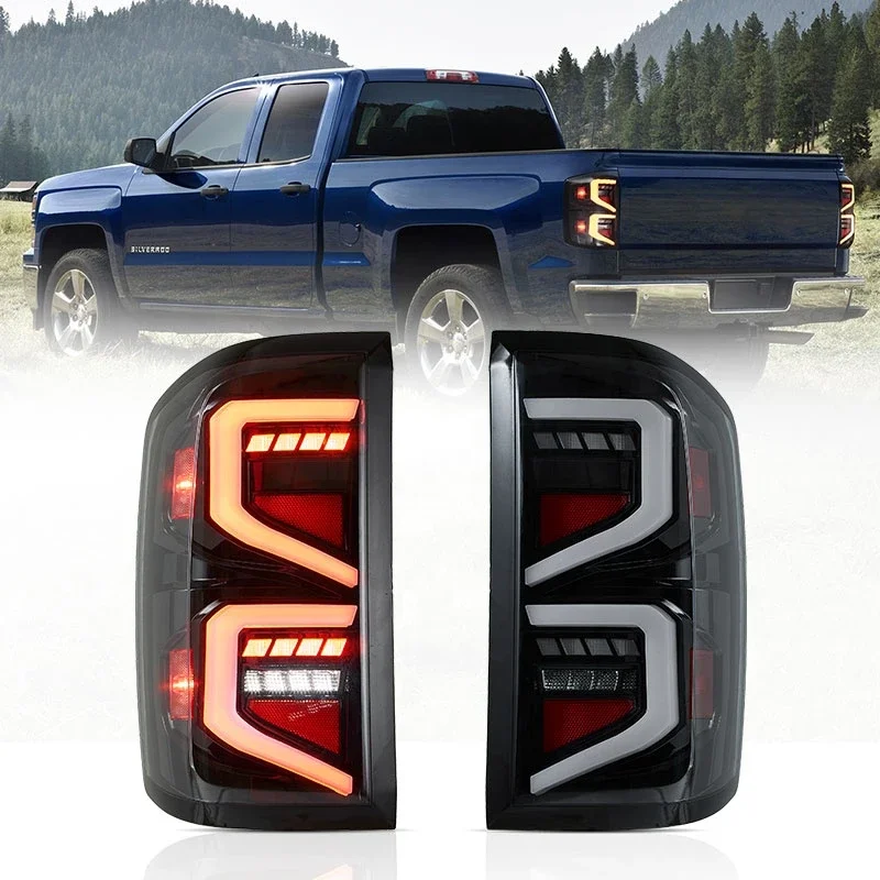 

VLAND New Style Start-Up Animation LED Taillights 2014-2018 Car Tail Light For Chevrolet Silverado 1500 Rear Lights