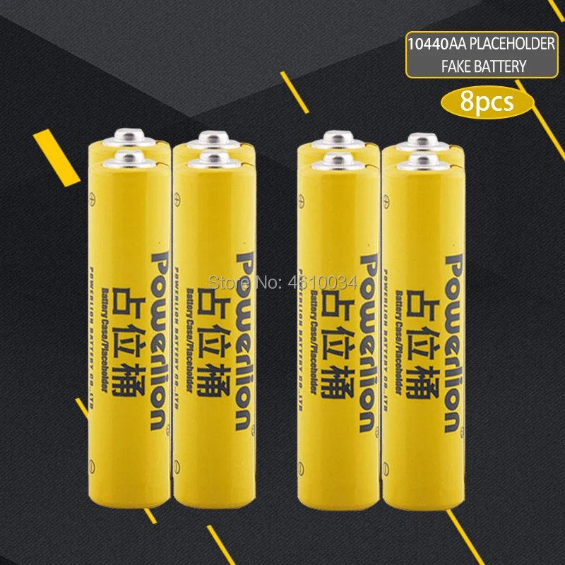 8pc 10440 li-ion lithium dummy fake battery for Lithium iron phosphate battery AAA battery setup dummy cells Placeholder