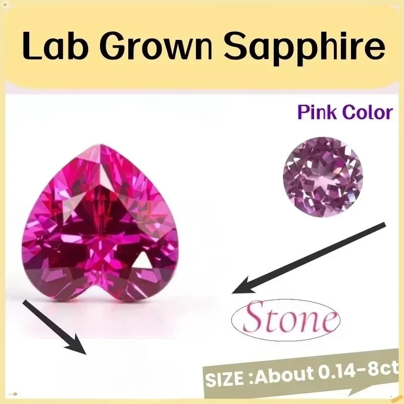 Lab Grown Sapphire Pink Color  for Jewel Making DIY Ring Necklace Earrings Main Materials With  Certificate Daily Matching
