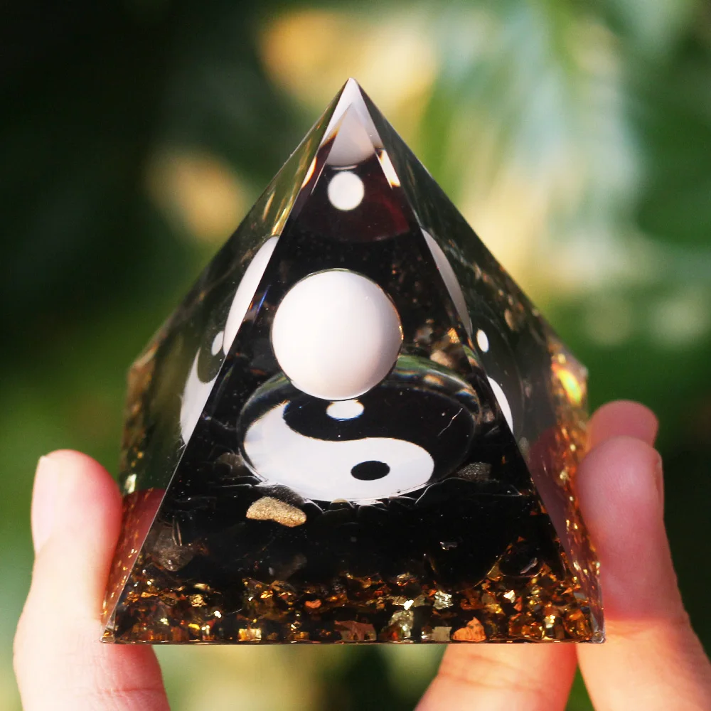 6cm Big Energy Generator Orgone Pyramid Crystals Stone Peridot Healing Reiki Chakra Meditation Tool Home Decor Birthday Gift