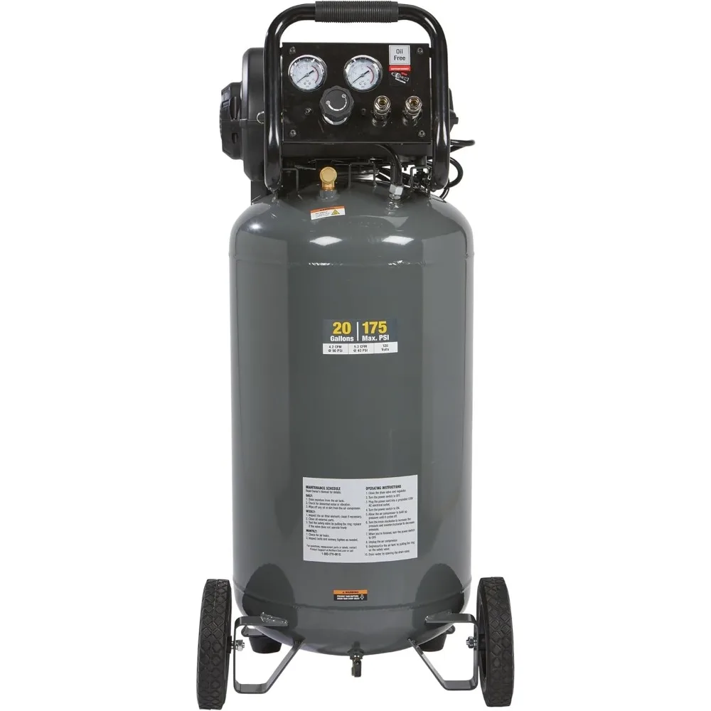 

Portable Air Compressor, Workshop Air Compressor With Oil-Less Pump, 2 HP Motor, Thermal Overload Protection, Rubber Foot