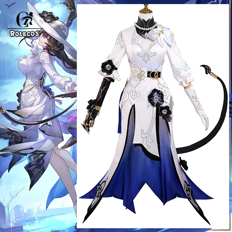 ROLECOS Gra Honkai Star Rail Taniec w Ogniu Kostium Cosplay Dahlia Zniszczenie Konstantyna Sukienka Damska Strój na Halloween