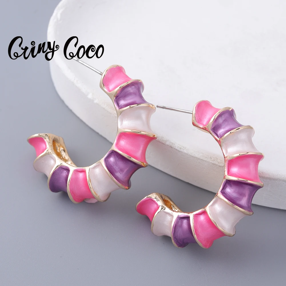 Cring Coco-pendientes modernos y2k para mujer, aretes de aro Ins, moda coreana, regalos de Navidad, 2023