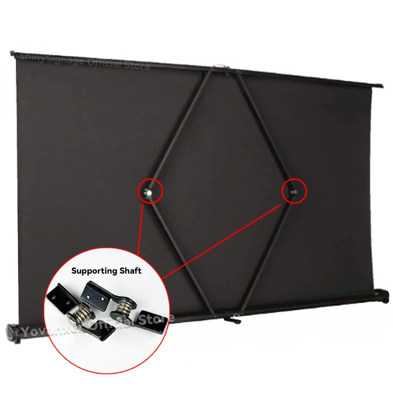 شاشة عرض محمولة من Yovanxer، شاشة عرض قابلة للسحب لأعلى مع حامل لفيلم الساعة للتخييم في الهواء الطلق ومكتب الأعمال