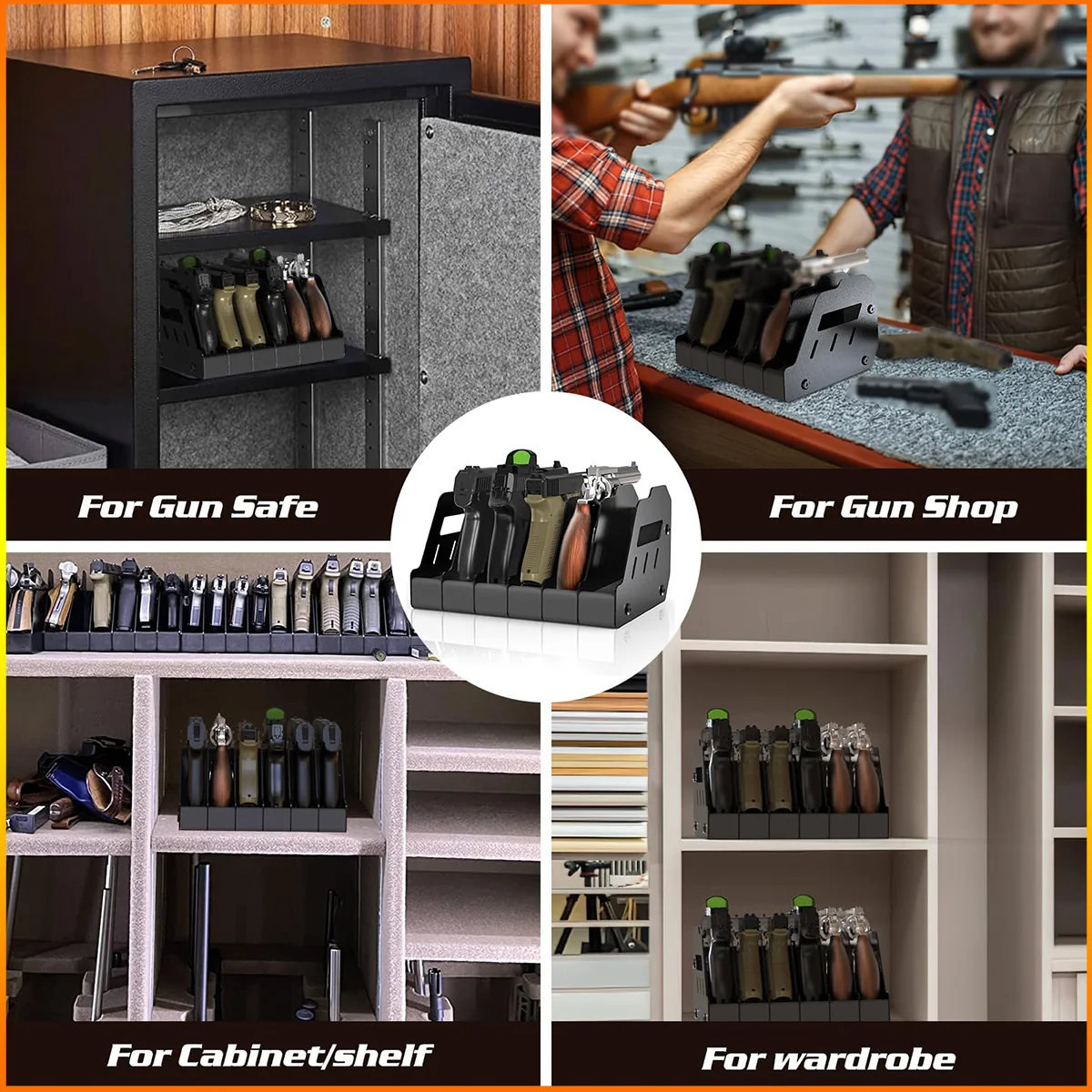 FANDAO Gun Rack for Pistol Soft Foam Pistol Holder for Gun Safe Cabinet Storage Handgun Stand Handgun Rack Stand Display Holder