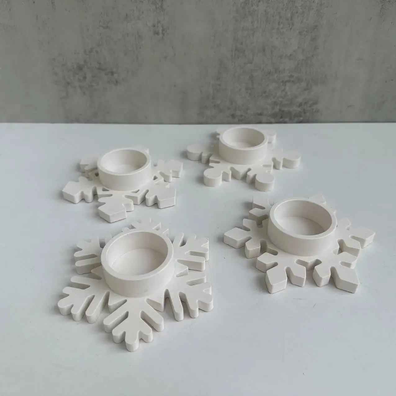 Christmas Snowflake Candle Holder Silicone Molds DIY Handmade Candle Jar Concrete Cement Gypsum Molds Epoxy Resin Mould