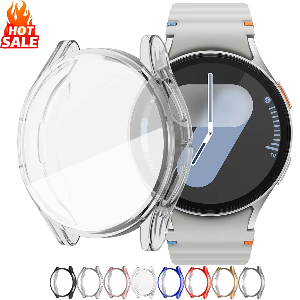 삼성 갤럭시 워치용 케이스, 보호대 커버 커버, 실리콘 TPU 범퍼, 화면 보호, 전체 액세서리, 7, 6, 5, 4, 40mm, 44mm