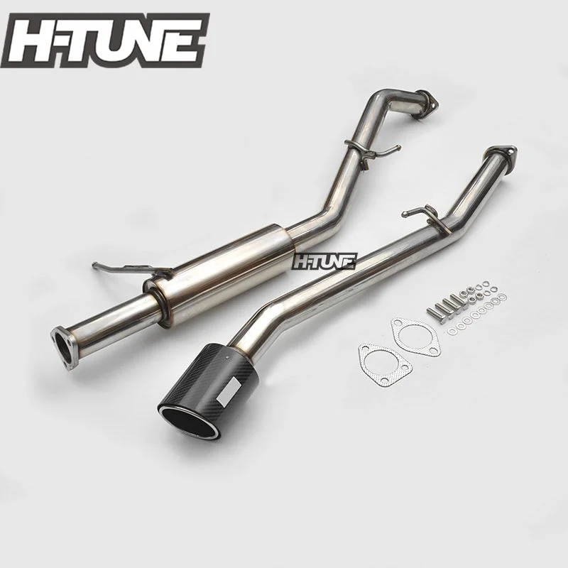 Cat Back Exhaust System MID Pipe Single Carbon Tail Muffler For Triton 2.4L 2015-2022