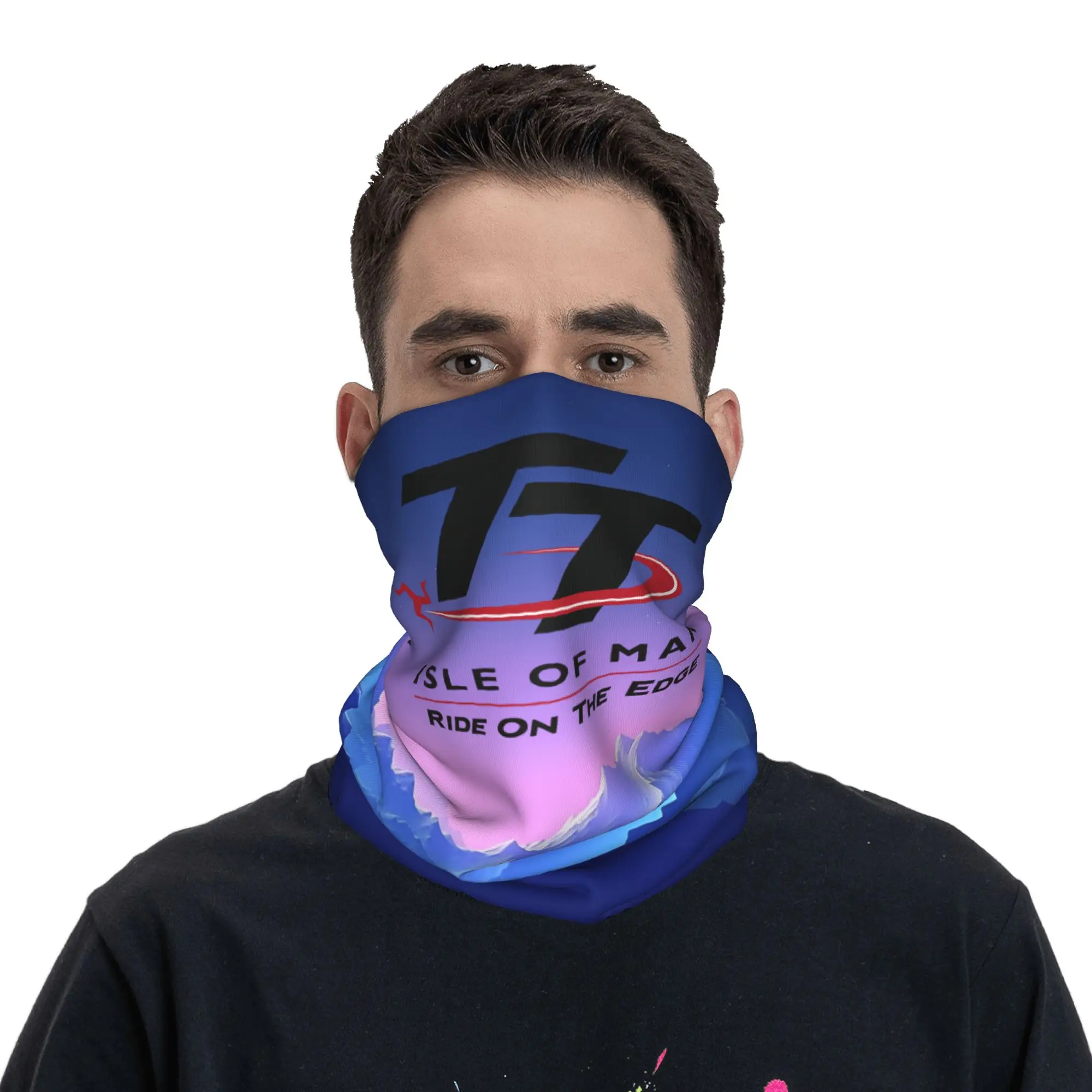 Pañuelo de motorista personalizado Isle Of Man Racing, calentador de cuello de invierno para hombre, bufanda cortavientos para senderismo, braga de cuello, banda para la cabeza