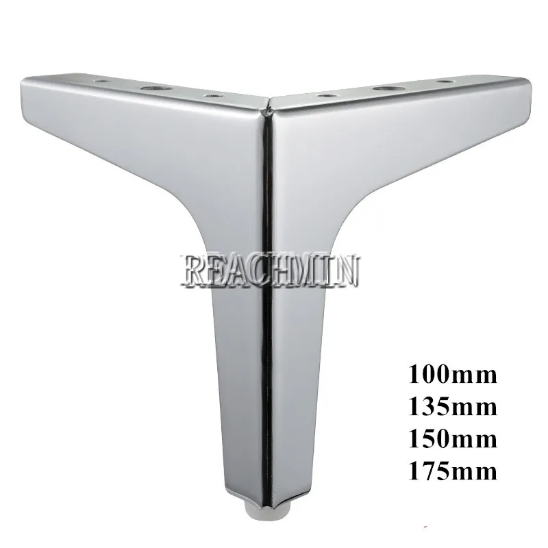 

4pcs Triangular Metal Furniture Leg Support Silver Coffee Table Legs Sofa Foot Furniture Accessories Rubber Foot Bed Riser