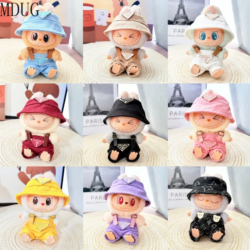 

For Labubu 15-17 cm v1v2 Outfit Accessories Mini Hat Overalls Set Decoration Small Clothes Children's Toys Birthday Gift toys