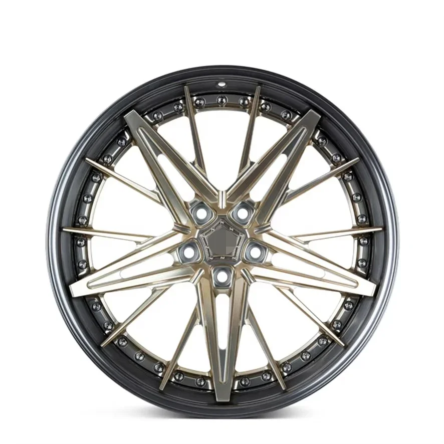 deep dish lip Forged polished 3-piece wheel 5X112 20 22 inch aluminum Alloy racing car wheels